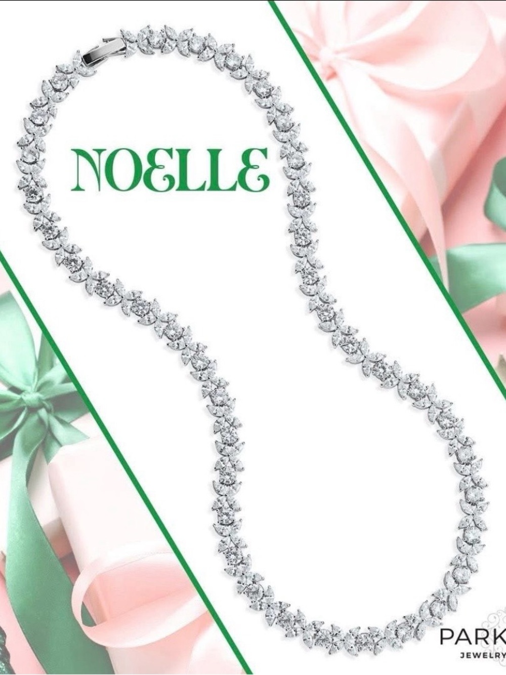 Park Lane NOELLE Necklace CZ Tennis Necklace Quatrefoil Design NWT